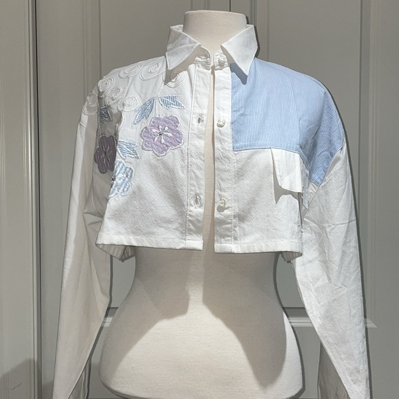 Vintage Floral/Pinstripe Button Down - Picture 2 of 14